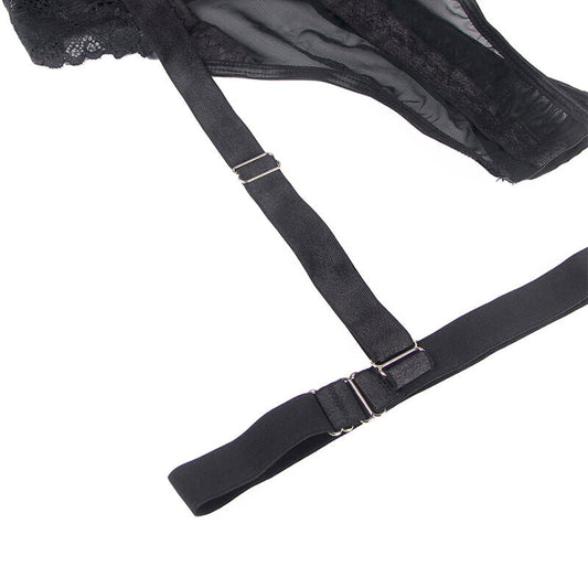 SUBBLIME - TEDDY WITH GARTER STRAP DETAIL CHEST BLACK S/M - Kink&Play