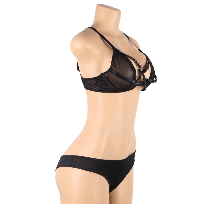 SUBBLIME - TWO PIECE SET OF TRANSPARENCY BRA AND S/M STRIPS - Kink&Play
