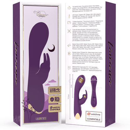 TREASURE - LAURENCE RABBIT VIBRATOR WATCHME WIRELESS TECHNOLOGY COMPATIBLE - Kink&Play