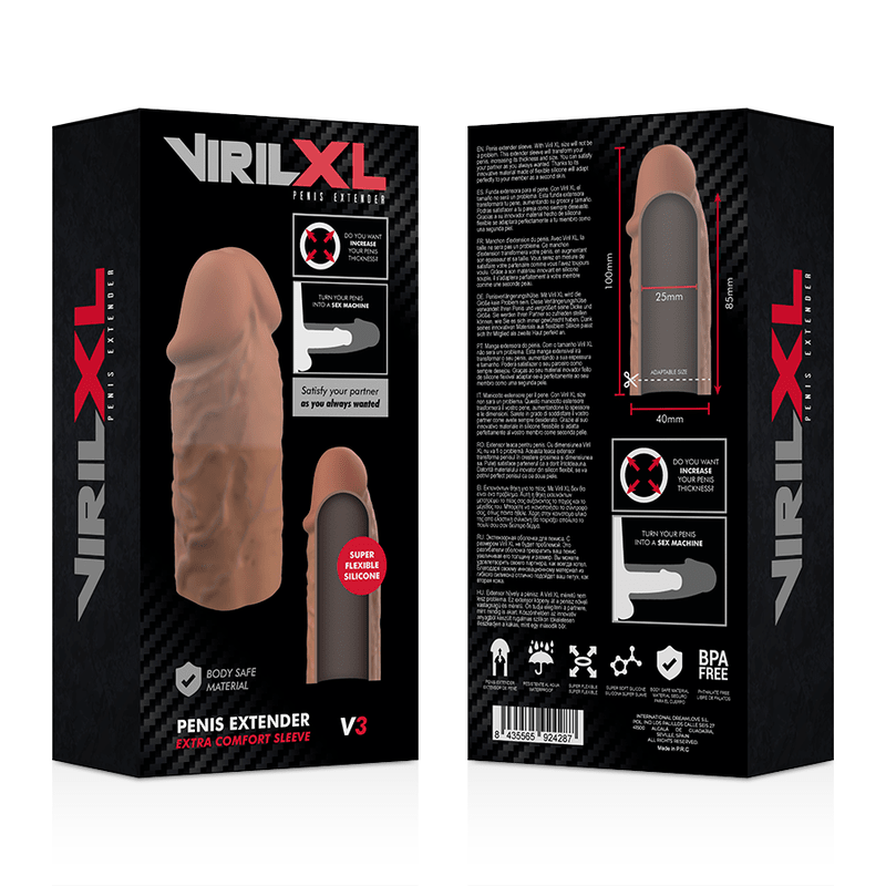 VIRILXL - LIQUID SILICONE V3 BROWN PENIS EXTENSION - Kink&Play